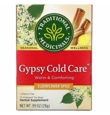 Traditional Medicinals, Seasonal Teas, Gypsy Cold Care, Naturally Caffeine Free, 16 Wrapped Tea Bags, .99 oz (28 g)