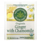 Травяные сборы и чаи Herbal Teas, Organic Ginger with Chamomile, Caffeine Free, 16 Wrapped Tea Bags, 0.85 oz (24 g)