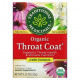 Травяные сборы и чаи Traditional Medicinals, Organic Throat Coat, лимонная эхинацея, без кофеина, 16 чайных пакетиков в упаковке, 32 г (1,13 унции)