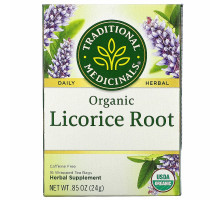 Traditional Medicinals, Herbal Teas, органический корень солодки, без кофеина, 16 упакованных пакетиков, .85 унц. (24 г)