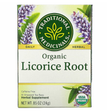 Traditional Medicinals, Herbal Teas, органический корень солодки, без кофеина, 16 упакованных пакетиков, .85 унц. (24 г)