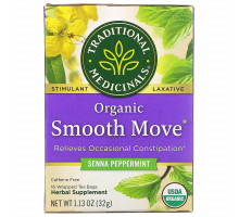 Traditional Medicinals, Органический мятный чай Smooth Move Peppermint, без кофеина, 16 пакетиков, 1.13 унц. (32 г)