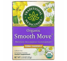 Traditional Medicinals, Organic Smooth Move, ромашка, без кофеина, 16 чайных пакетиков, 32 г (1,16 унций)