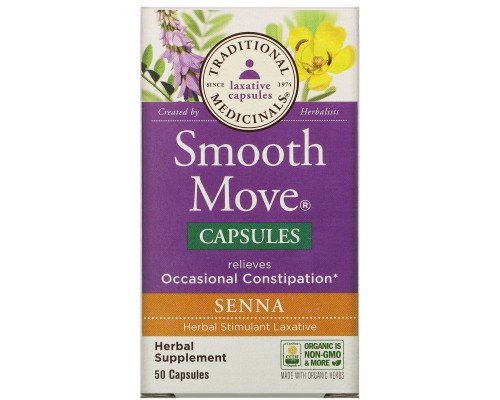 Traditional Medicinals, Smooth Move Capsules, Senna, 50 Capsules Traditional Medicinals, Smooth Move Capsules, Senna, 50 Capsules