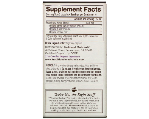 Traditional Medicinals, Smooth Move Capsules, Senna, 50 Capsules Traditional Medicinals, Smooth Move Capsules, Senna, 50 Capsules