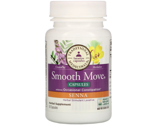 Traditional Medicinals, Smooth Move Capsules, Senna, 50 Capsules Traditional Medicinals, Smooth Move Capsules, Senna, 50 Capsules