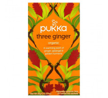 Травяные сборы и чаи Pukka Herbs, Органический травяной чай, три имбиря, без кофеина, 20 пакетиков, 36 г (1,27 унции)