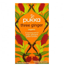 Травяные сборы и чаи Pukka Herbs, Органический травяной чай, три имбиря, без кофеина, 20 пакетиков, 36 г (1,27 унции)