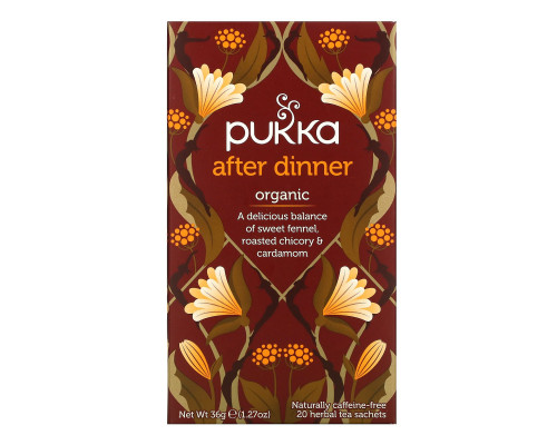 Pukka Herbs After Dinner 20 Herbal Tea Sachets 1.27 oz (36 g) Each Pukka Herbs After Dinner 20 Herbal Tea Sachets 1.27 oz (36 g) Each