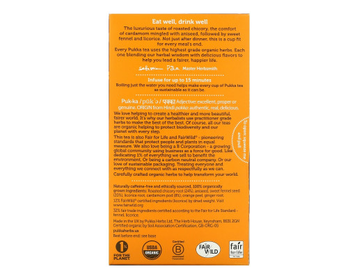 Pukka Herbs After Dinner 20 Herbal Tea Sachets 1.27 oz (36 g) Each Pukka Herbs After Dinner 20 Herbal Tea Sachets 1.27 oz (36 g) Each