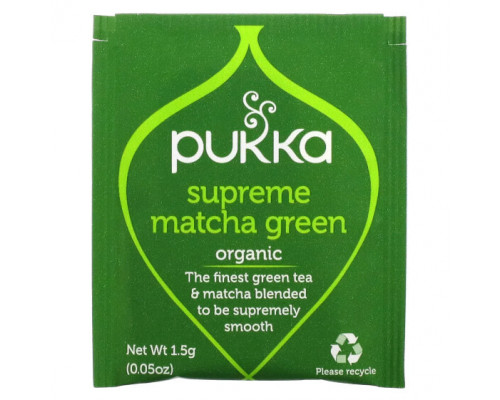 Травяные сборы и чаи Pukka Herbs, Organic Green Tea, Supreme Matcha Green, 20 пакетиков, 30 г (1,05 унции) Травяные сборы и чаи Pukka Herbs, Organic Green Tea, Supreme Matcha Green, 20 пакетиков, 30 г (1,05 унции)