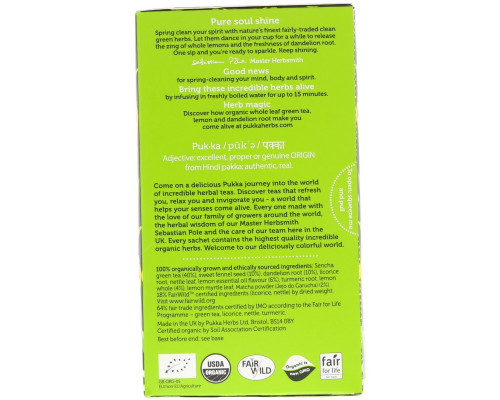 Pukka Herbs, Зеленый чай маття, 20 пакетиков зеленого чая, 1,5 г (0,05 унций) каждый