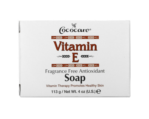 Cococare, Мыло с витамином Е, без запаха, антиоксидантное, 4 унции (113 г) Cococare, Мыло с витамином Е, без запаха, антиоксидантное, 4 унции (113 г)