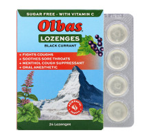 Olbas Therapeutic Пастилки с маслом олбас со вкусом черной смородины Без сахара 24 пастилки