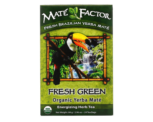 Mate Factor Органический Yerba Mate свежий зеленый чай 24 чайных пакетиков 2.96 унции (84 г) Mate Factor Органический Yerba Mate свежий зеленый чай 24 чайных пакетиков 2.96 унции (84 г)