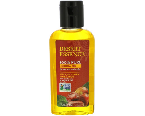 Desert Essence 100% Чистое масло жожоба, для кожи и волос, 2 жидких унции (60 мл) Desert Essence 100% Чистое масло жожоба, для кожи и волос, 2 жидких унции (60 мл)