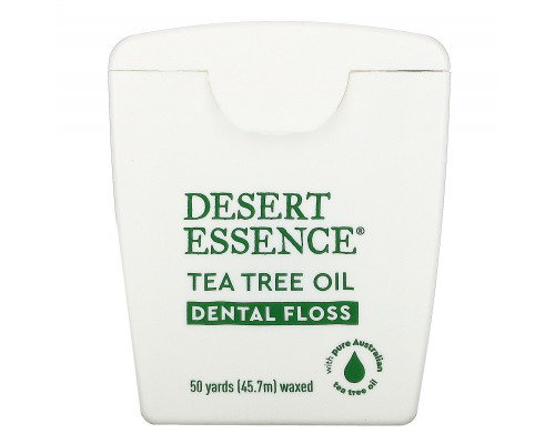 Desert Essence Зубная нить с маслом чайного дерева с восковым покрытием 50 ярдов (457 м)