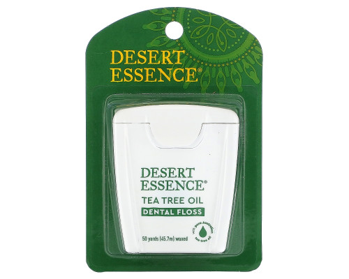 Desert Essence Зубная нить с маслом чайного дерева с восковым покрытием 50 ярдов (457 м)