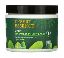 Desert Essence Чистящие ватные диски для лица Natural Tea Tree Oil, бережно очищают и питают кожу, Оригинальный продукт 50 дисков