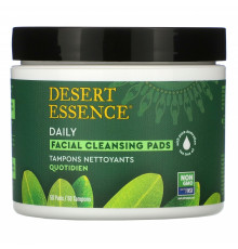 Desert Essence Чистящие ватные диски для лица Natural Tea Tree Oil, бережно очищают и питают кожу, Оригинальный продукт 50 дисков