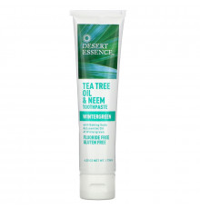Desert Essence Натуральное масло чайного дерева и зубная паста с нимом Wintergreen 6.25 унций (176 г)
