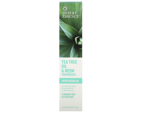Desert Essence Натуральное масло чайного дерева и зубная паста с нимом Wintergreen 6.25 унций (176 г)