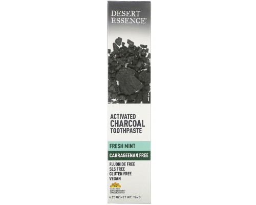 Desert Essence, Activated Charcoal Toothpaste, Fresh Mint, 6.25 oz (176 g) Desert Essence, Activated Charcoal Toothpaste, Fresh Mint, 6.25 oz (176 g)