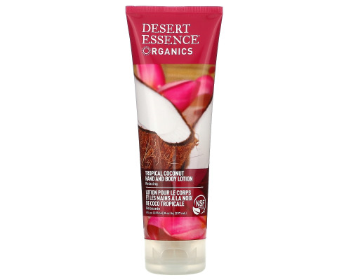 Desert Essence Органический лосьон для рук и тела тропический кокос 8 жидких унций (237 мл) Desert Essence Органический лосьон для рук и тела тропический кокос 8 жидких унций (237 мл)