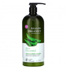 Avalon Organics Лосьон для рук и тела с алоэ, для интенсивного увлажнения сухой кожи, без запаха 32 унции (907 г)