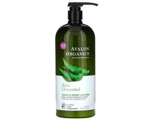 Avalon Organics Лосьон для рук и тела с алоэ, для интенсивного увлажнения сухой кожи, без запаха 32 унции (907 г) Avalon Organics Лосьон для рук и тела с алоэ, для интенсивного увлажнения сухой кожи, без запаха 32 унции (907 г)