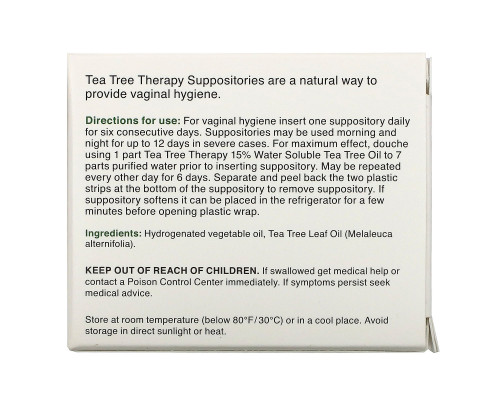 Tea Tree Therapy Суппозитории с маслом чайного дерева для гигиены влагалища 6 Suppositories Tea Tree Therapy Суппозитории с маслом чайного дерева для гигиены влагалища 6 Suppositories