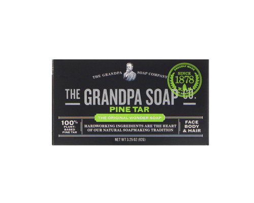 Grandpa's, Мыло для лица, тела и волос, сосновая смола, 92 г (3,25 унции) Grandpa's, Мыло для лица, тела и волос, сосновая смола, 92 г (3,25 унции)