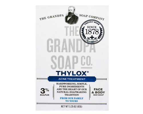 Grandpa's, Мыло для лица и тела от акне Thylox Acne Treatment, 3,25 oz (92 г) Grandpa's, Мыло для лица и тела от акне Thylox Acne Treatment, 3,25 oz (92 г)