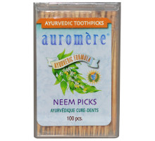 Auromere, Аюрведические зубочистки, зубочистики с нимом, 100 штук