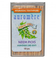 Auromere, Аюрведические зубочистки, зубочистики с нимом, 100 штук