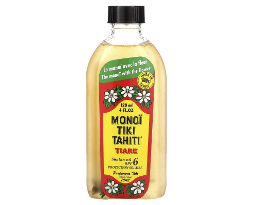 Monoi Tiare Tahiti Suntan Oil SPF 6 Protection Solaire 4 fl oz (120 ml) Monoi Tiare Tahiti Suntan Oil SPF 6 Protection Solaire 4 fl oz (120 ml)