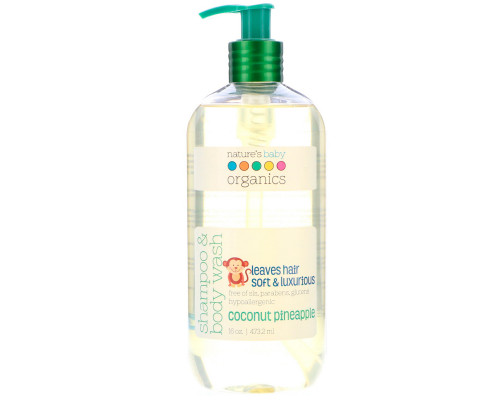 Nature's Baby Organics Гель для душа и шампунь кокос и ананас 16 унций (473,2 мл) Nature's Baby Organics Гель для душа и шампунь кокос и ананас 16 унций (473,2 мл)