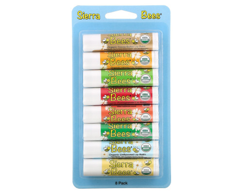 Sierra Bees Натуральные бальзамы для губ 8 штук в упаковке Sierra Bees Натуральные бальзамы для губ 8 штук в упаковке