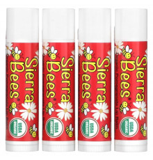 Sierra Bees, органические бальзамы для губ, гранат, 4 штуки по 4,25 г (0,15 унции)