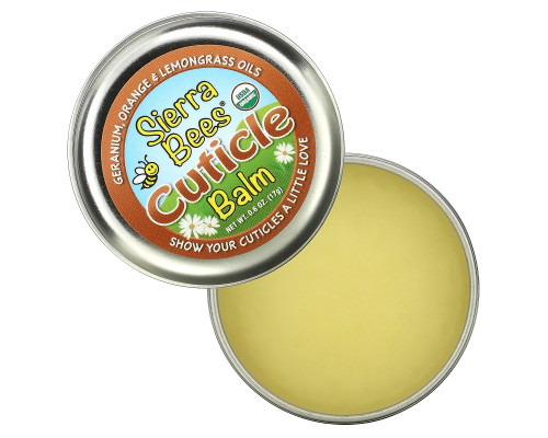Sierra Bees, Бальзам для ухода за кутикулой, герань, апельсин и лемонграсс, 17 г (0,6 унции) Sierra Bees, Бальзам для ухода за кутикулой, герань, апельсин и лемонграсс, 17 г (0,6 унции)