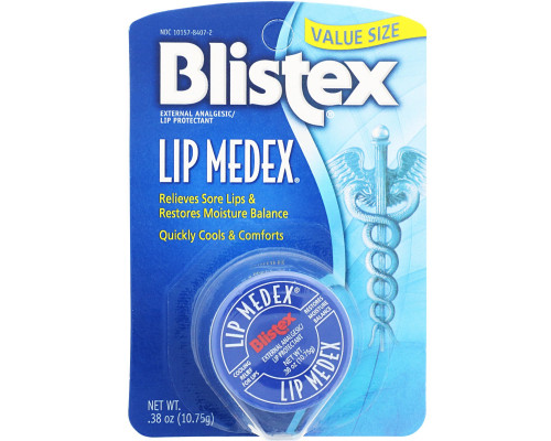 Blistex, Lip Medex, Наружное обезболивающее защитное средство для губ, 0.38 унции (10.75 г) Blistex, Lip Medex, Наружное обезболивающее защитное средство для губ, 0.38 унции (10.75 г)