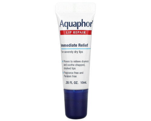 Aquaphor, Восстанавливающее средство для губ мгновенного действия без отдушек, 0,35 жидких унций (10 мл) Aquaphor, Восстанавливающее средство для губ мгновенного действия без отдушек, 0,35 жидких унций (10 мл)