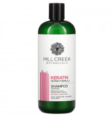 Mill Creek Botanicals, Шампунь с кератином, восстанавливающая формула, 14 жидких унций (414 мл)
