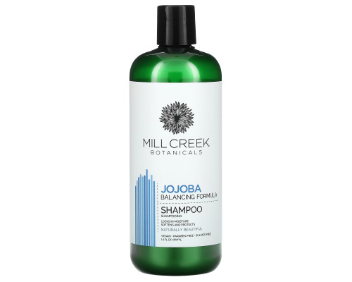 Mill Creek Botanicals, Балансирующий шампунь с маслом жожоба, 14 жидких унций (414 мл) Mill Creek Botanicals, Балансирующий шампунь с маслом жожоба, 14 жидких унций (414 мл)