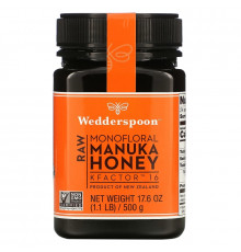 Wedderspoon, Raw Monofloral Manuka Honey, KFactor 16, 1.1 lb (500 g)