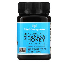 Wedderspoon, Raw Multifloral Manuka Honey, KFactor 12, 1.1 lb (500 g)