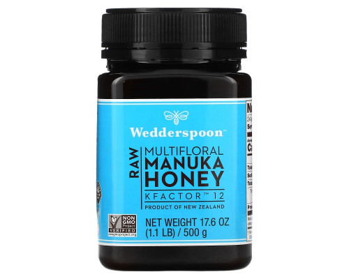 Wedderspoon, Raw Multifloral Manuka Honey, KFactor 12, 1.1 lb (500 g) Wedderspoon, Raw Multifloral Manuka Honey, KFactor 12, 1.1 lb (500 g)