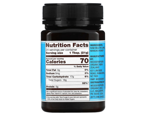 Wedderspoon, Raw Multifloral Manuka Honey, KFactor 12, 1.1 lb (500 g) Wedderspoon, Raw Multifloral Manuka Honey, KFactor 12, 1.1 lb (500 g)