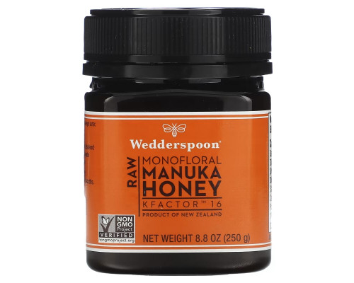 Wedderspoon, Raw Monofloral Manuka Honey, KFactor 16, 8.8 oz (250 g)