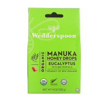 Wedderspoon Organic, Inc., Organic Manuka Honey Drops, Eucalyptus with Bee Propolis, 4 oz (120 g)